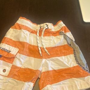 Gap toddler swimsuit, size 2, orange / white